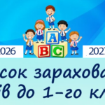 Список зарахованих учнів до 1-го класу на 2026/2027 н.р.